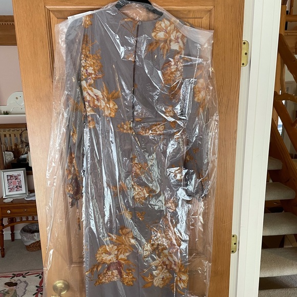 Lulu’s Floral Gray Sheer Jumpsuit Romper Dress - Picture 3 of 5